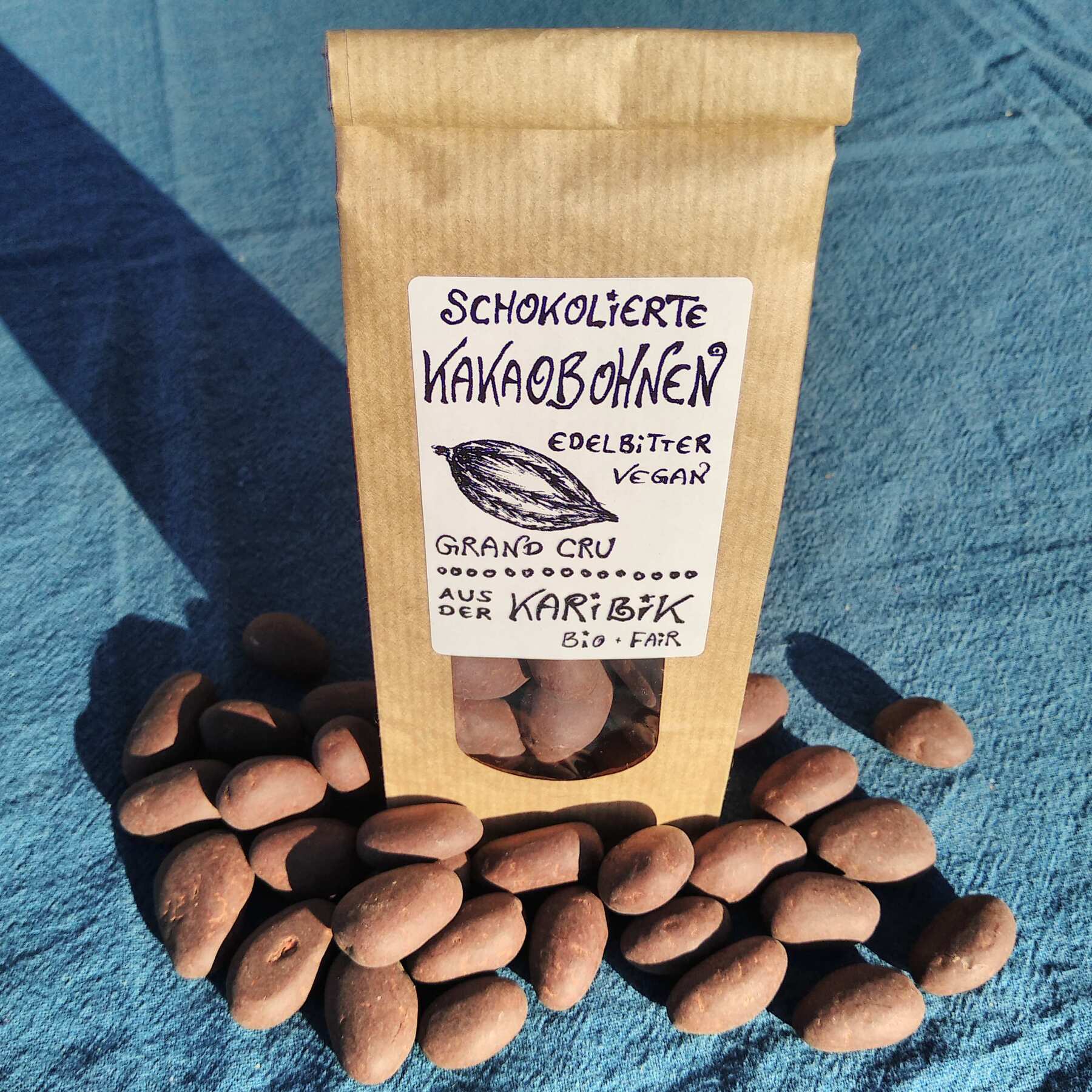 Schokolierte Kakaobohnen